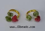 NGR214 5*8mm - 6*10mm freeform druzy agate & peridot rings wholesale