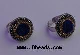 NGR2142 20mm - 22mm coin plated druzy agate gemstone rings