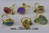 NGR219 8*9mm - 20*25mm freeform druzy agate gemstone rings