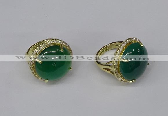 NGR236 20mm flat round agate gemstone rings wholesale