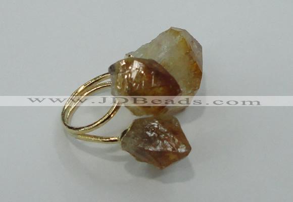 NGR25 13*18mm - 20*25mm faceted nuggets citrine gemstone rings