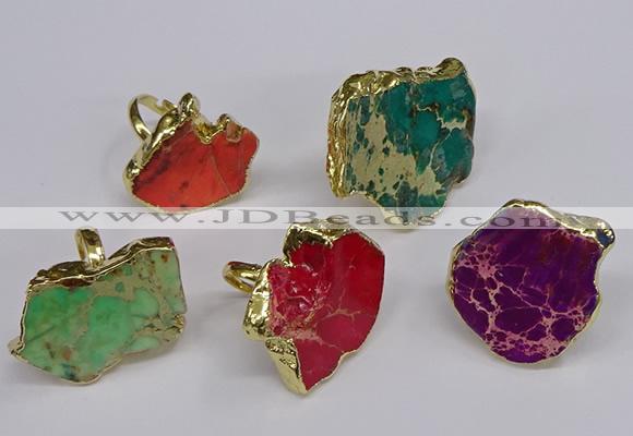 NGR269 22*30mm - 30*40mm freeform sea sediment jasper rings