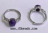 NGR3000 925 sterling silver with 8mm flat  round charoite rings