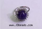 NGR3008 925 sterling silver with 12mm flat  round charoite rings