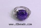 NGR3011 925 sterling silver with 14mm flat  round charoite rings