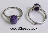 NGR3016 925 sterling silver with 8*10mm oval charoite rings