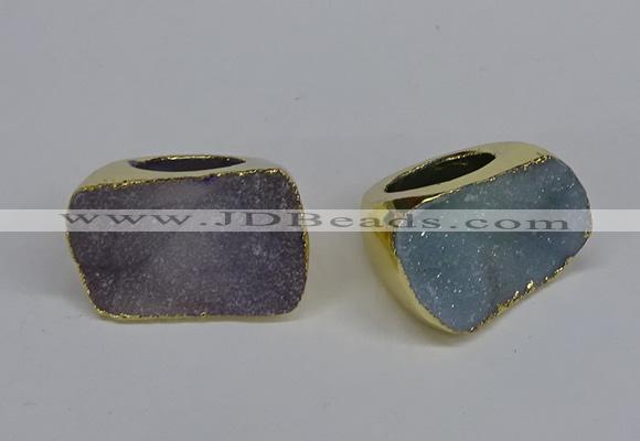 NGR302 25*40mm - 30*35mm freeform druzy agate gemstone rings