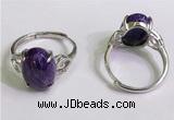 NGR3029 925 sterling silver with 10*14mm oval charoite rings