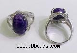 NGR3030 925 sterling silver with 10*14mm oval charoite rings