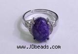 NGR3033 925 sterling silver with 10*14mm oval charoite rings