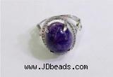 NGR3037 925 sterling silver with 12*14mm oval charoite rings