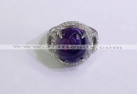 NGR3038 925 sterling silver with 12*14mm oval charoite rings