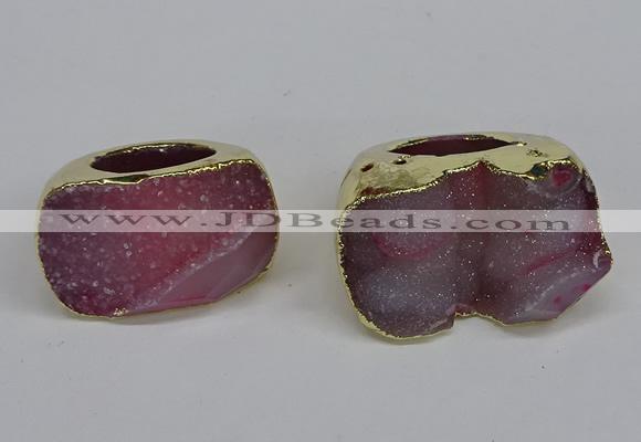 NGR305 25*40mm - 30*35mm freeform druzy agate gemstone rings