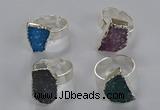 NGR325 13*18mm - 15*20mm freeform druzy agate gemstone rings