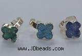 NGR329 18*18mm - 20*20mm flower druzy agate gemstone rings