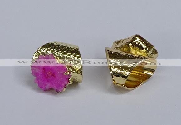 NGR385 18*25mm - 22*28mm freeform druzy agate gemstone rings