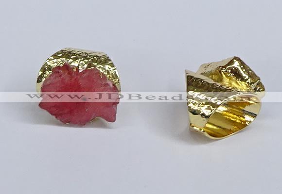 NGR386 18*25mm - 22*28mm freeform druzy agate gemstone rings