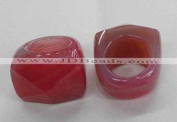 NGR40 20*30*35mm faceted freeform agate gemstone rings