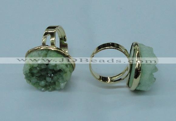 NGR58 15*20mm - 18*25mm freeform plated druzy agate rings