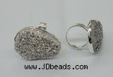 NGR60 25*30mm - 30*40mm freeform plated druzy agate rings