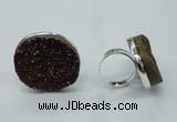 NGR63 25*30mm - 30*40mm freeform plated druzy agate rings