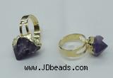 NGR67 10*14mm - 15*20mm faceted nuggets amethyst gemstone rings