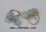 NGR97 15*20mm - 20*25mm nuggets plated druzy quartz rings