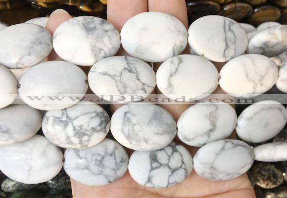 OVBS03 15 inches 18*25mm oval white howlite gemstone beads wholesale