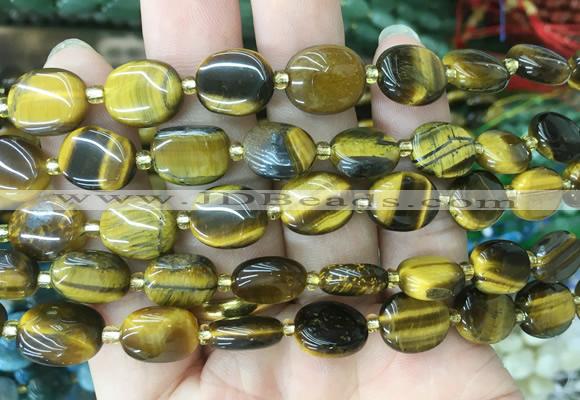 OVBS12 15 inches 8*12mm oval yellow tiger eye gemstone beads wholesale