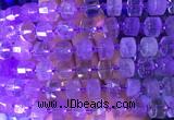 RBBS10 15 inches 8*12mm faceted wheel amethyst gemstone beads