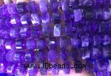 RBBS11 15 inches 8*12mm faceted wheel dogtooth amethyst gemstone beads