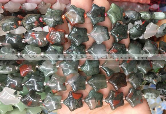 RGBS07 15 inches 16mm star blood jasper gemstone beads wholesale