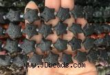 RGBS11 15 inches 16mm star black lava gemstone beads wholesale