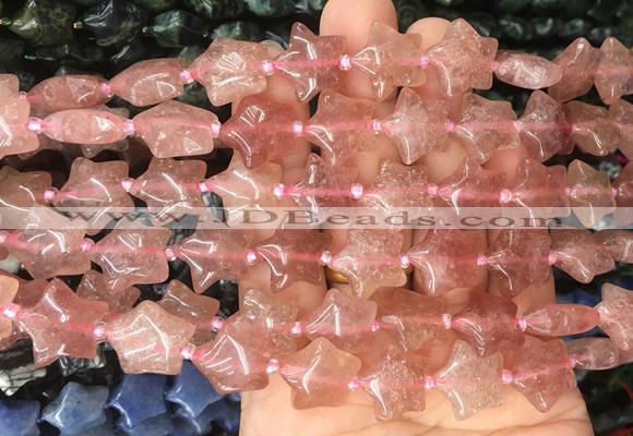 RGBS22 15 inches 16mm star strawberry quartz gemstone beads