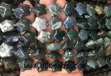 RGBS32 15 inches 16mm star moss agate gemstone beads wholesale