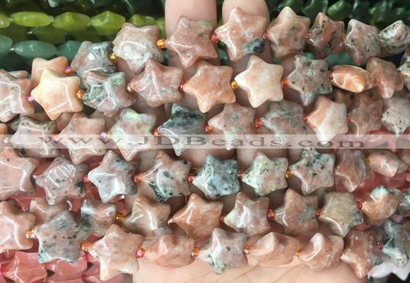 RGBS33 15 inches 16mm star plum blossom jade gemstone beads