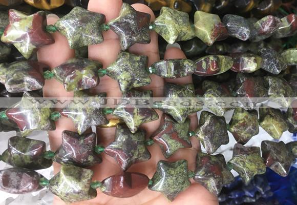 RGBS43 15 inches 20mm star dragon blood jasper gemstone beads