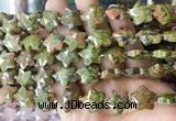 RGBS52 15 inches 14mm faceted star unakite beads wholesale