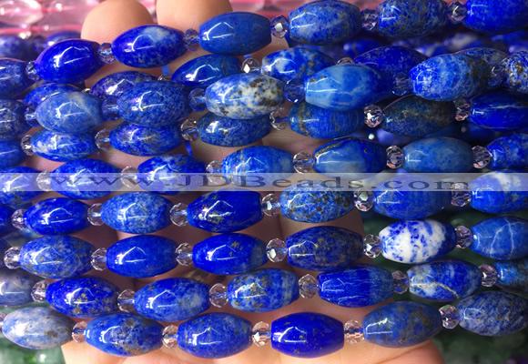 RIBS07 15 inches 8*13mm rice lapis lazuli gemstone beads wholesale