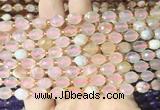 RIBS28 15 inches 6*8mm faceted rice sakura agate gemstone beads