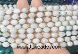 RIBS30 15 inches 6*8mm faceted rice white moonstone gemstone beads