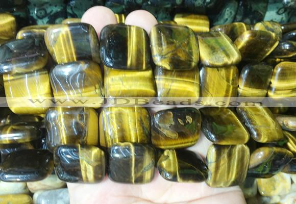 SRBS07 15 inches 20mm square yellow tiger eye gemstone beads wholesale