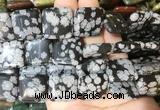 SRBS11 15 inches 20mm square snowflake obsidian gemstone beads wholesale