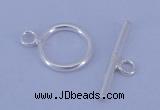 SSC01 5pcs 8mm donut 925 sterling silver toggle clasps