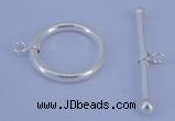 SSC07 5pcs 22mm donut 925 sterling silver toggle clasps