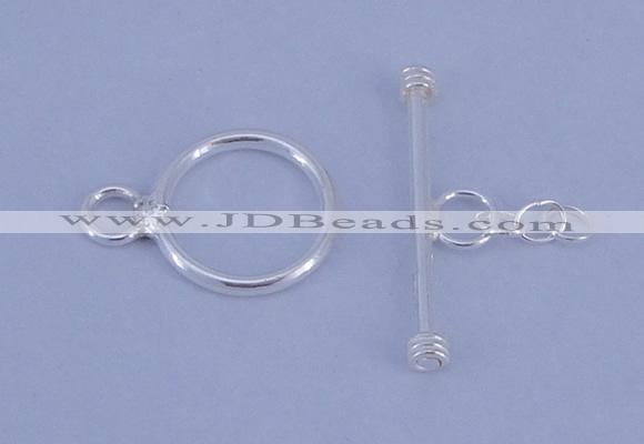 SSC08 5pcs 10mm donut 925 sterling silver toggle clasps