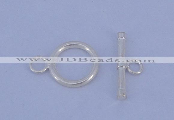 SSC10 5pcs 12mm donut 925 sterling silver toggle clasps