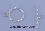 SSC17 5pcs 8.5mm donut 925 sterling silver toggle clasps