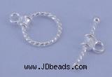 SSC18 5pcs 10mm donut 925 sterling silver toggle clasps