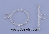 SSC20 5pcs 12mm donut 925 sterling silver toggle clasps